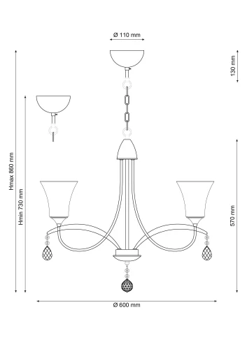 Люстра подвесная RIMINI 101.3 Lucia Tucci белая на 3 лампы, основание хром в стиле классический  фото 4